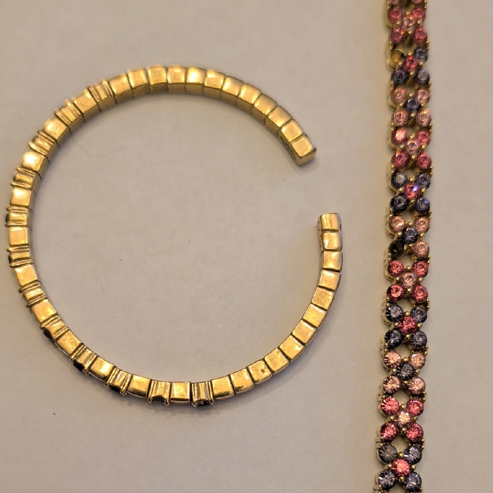 Joan Rivers Gold and Pink Bracelet Set For Repair